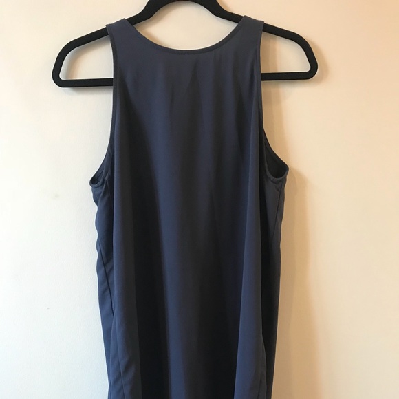 High low, Navy dress with high neck - Picture 2 of 3